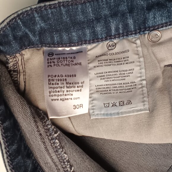 Adriano Goldschmied Jeans Size 30/10 The Harper Mid Rise Slim Leg Medium Wash - Picture 6 of 10